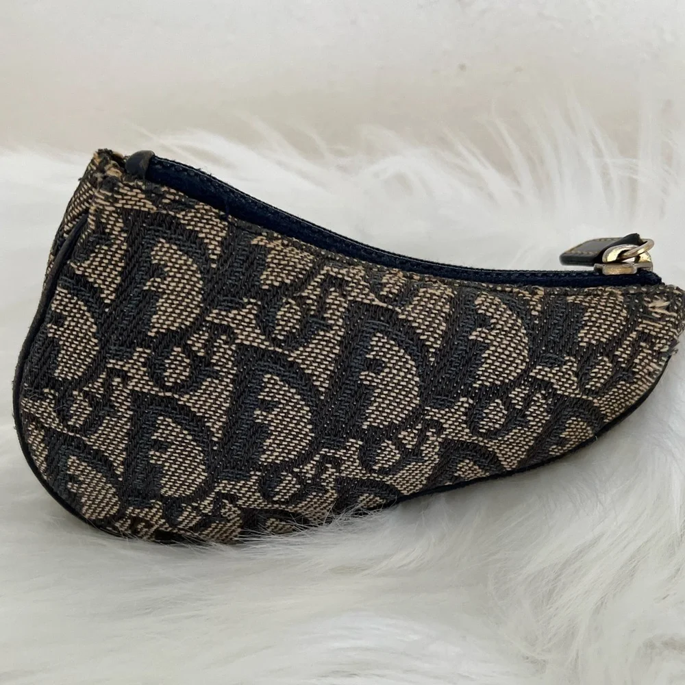 Christian Dior Trotter Coin Purse Oblique Saddle Vintage - Picture 1 of 15